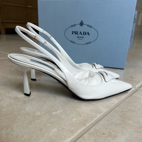 PRADA White Slingback Pumps - Picture 6 of 16
